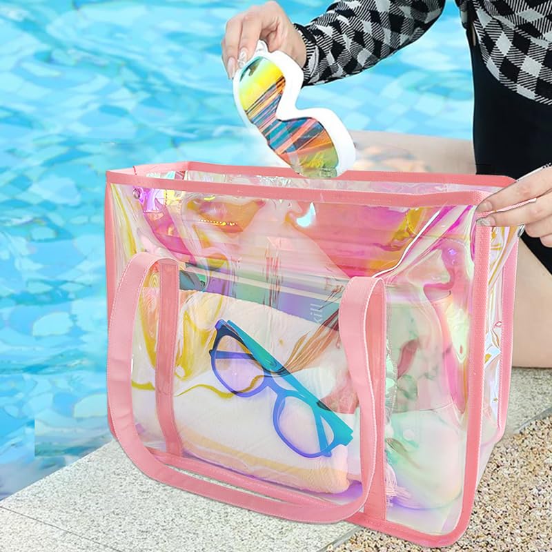Bolso Tote transparente holográfico con cierre miniatura 2