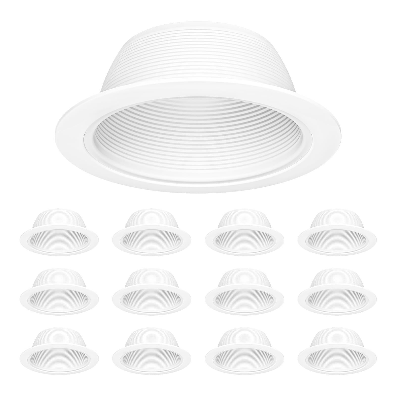 6 Inch Can Light Covers - 12 Pack White -1