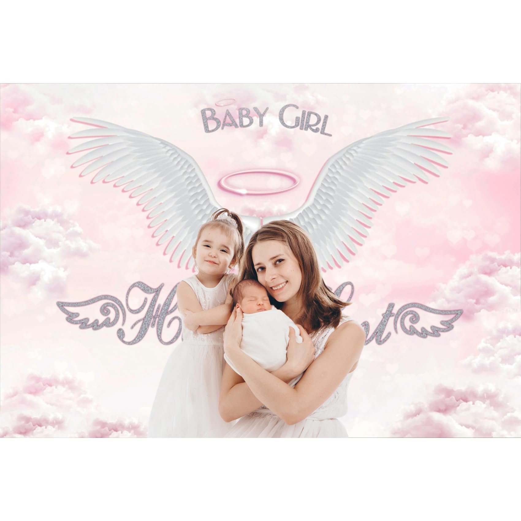 Amazon.com : Baocicco 9x6ft Pink Baby Shower Baby Girl Heaven Sent