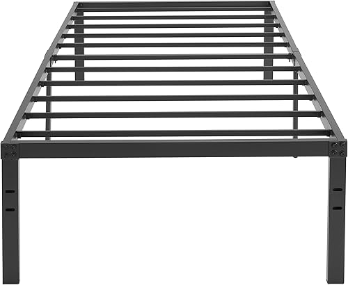 Miniatura 11 de VECELO - Marco de cama de plataforma de metal de 14 pulgadas, láminas de acero resistentes/Base de colchón de fácil montaje/No necesita somier