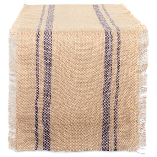 Get Special Price DII Jute Burlap Collection Kitchen Tabletop, Table Runner, 14x108, Blue Double Stripe Get Special Price DII Jute Burlap Collection Kitchen Tabletop, Table Runner, 14x108, Blue Double Stripe