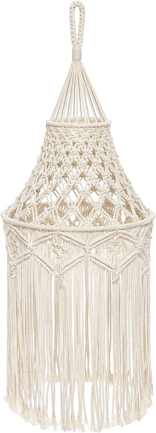 2GUDDS Macrame Lamp Shade Boho Hanging Pendant Light Cover Modern Office Bedroom Living Room Nursery Dorm Room Bohemian Home Decor-image-21