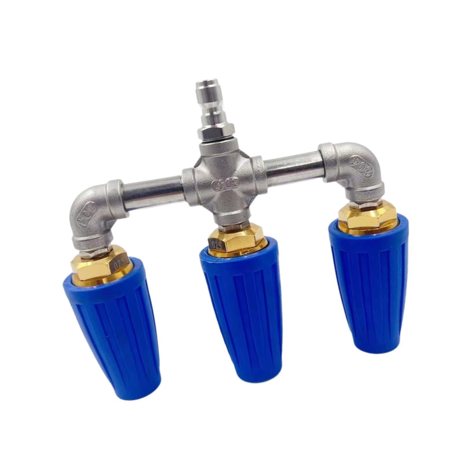 Ugello rotante rivoluzionario a 360°, ugello triplo di ricambio per idropulitrice, semplifica le attività di pulizia in casa, accessorio 3 in 1, , Blu , 16x15 cm