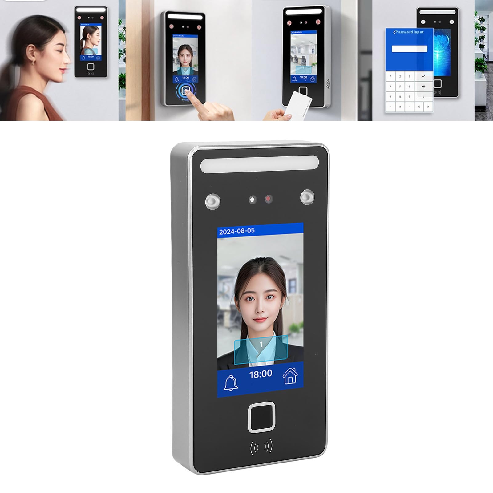 Keenso Face Recognition Attendance Machine, 4.3 Inch LCD