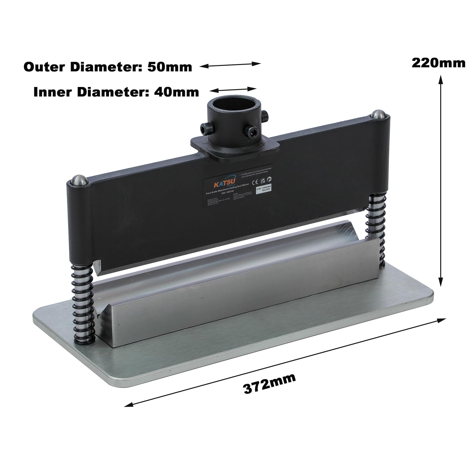 KATSU Tools Abkantpresse – Befestigung an den meisten hydraulischen Ladenpressen mit 12–20 Tonnen, maximale Biegelänge, 5 mm maximale Dicke, Bremsmetallbiegemaschine