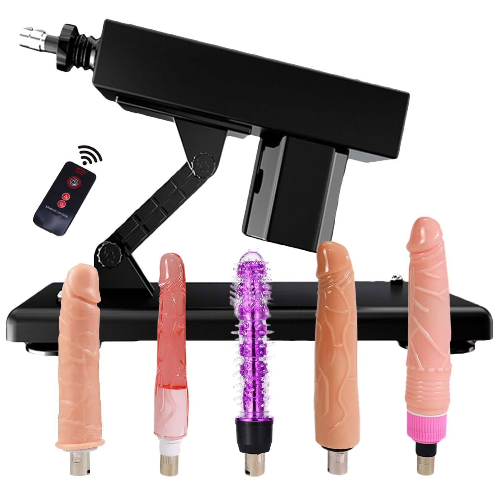 Máquina de sexo de control remoto, Love Machine Juguetes sexuales para hombres y mujeres Máquina automática de empuje con 5 consolador realista y accesorios 3XLR