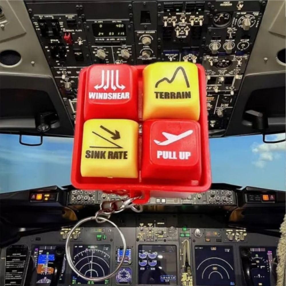 Pilot Warning Sound Simulator Keychain - Aviation Emergency Alarm with LED Light,Realistic PWS Fidget Toy for Pilots, Crew & Enthusiasts — view 4