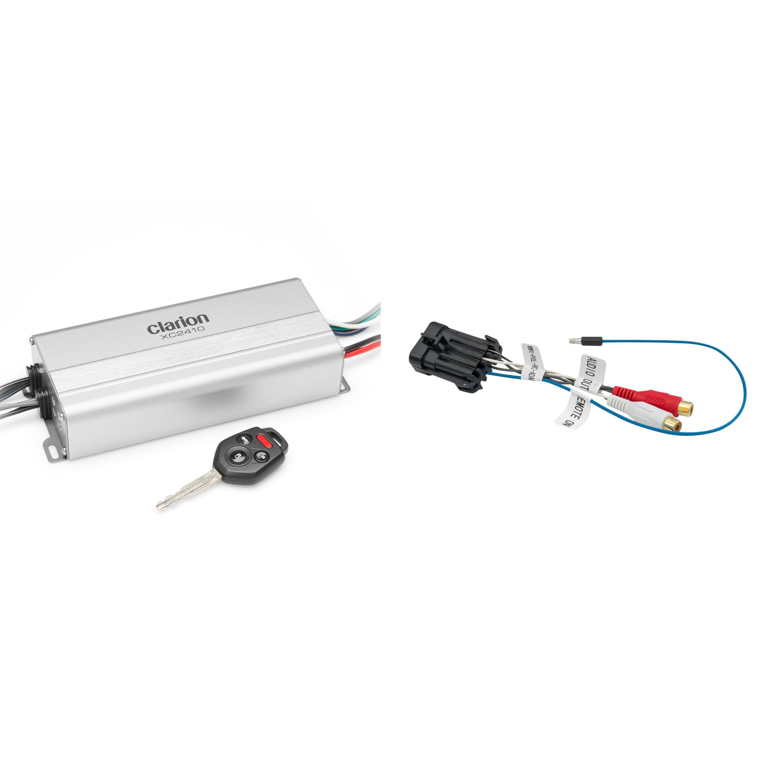 Clarion XC2410 UTV Marine Amplifier & Adapter for Polaris Ride Command