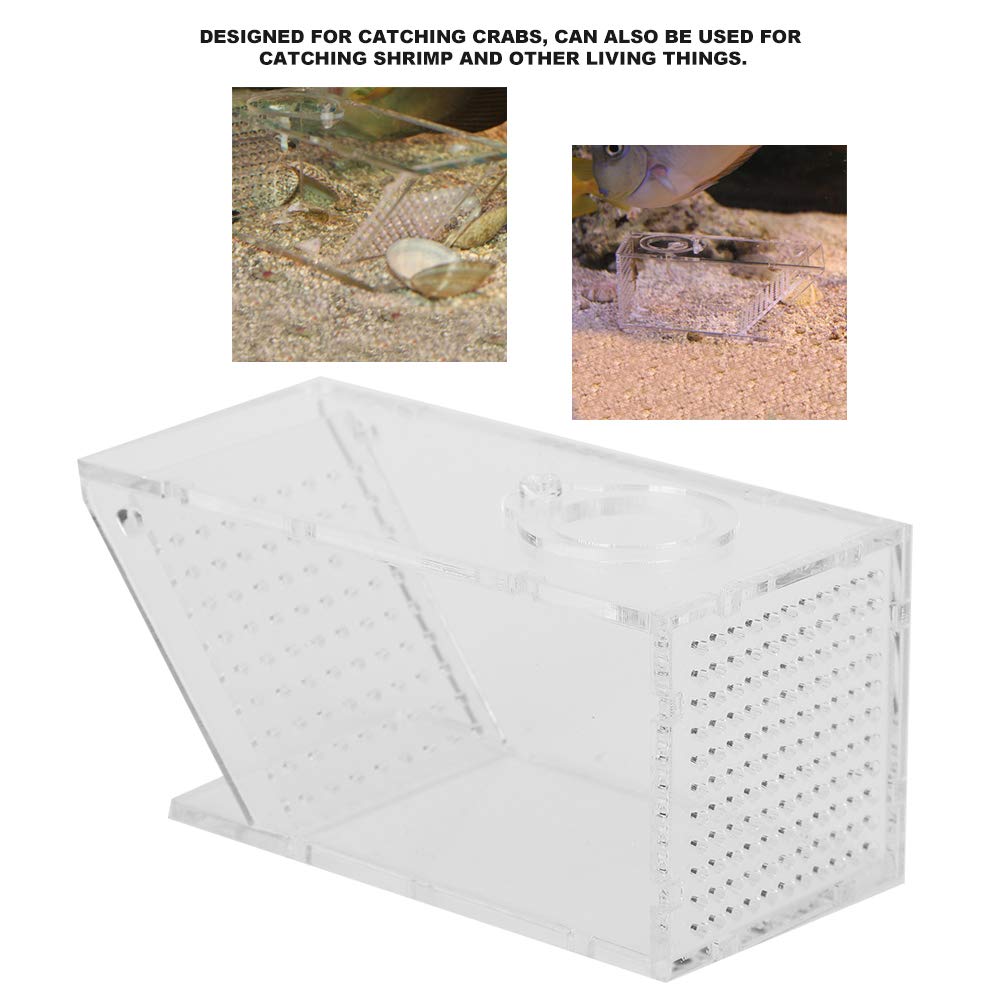 Acrylic One-way Saves Effort Trap Catcher Box for Aquarium Fish Tank Shrimp to Catch Crab Fish Tank, Transparent - Image 2