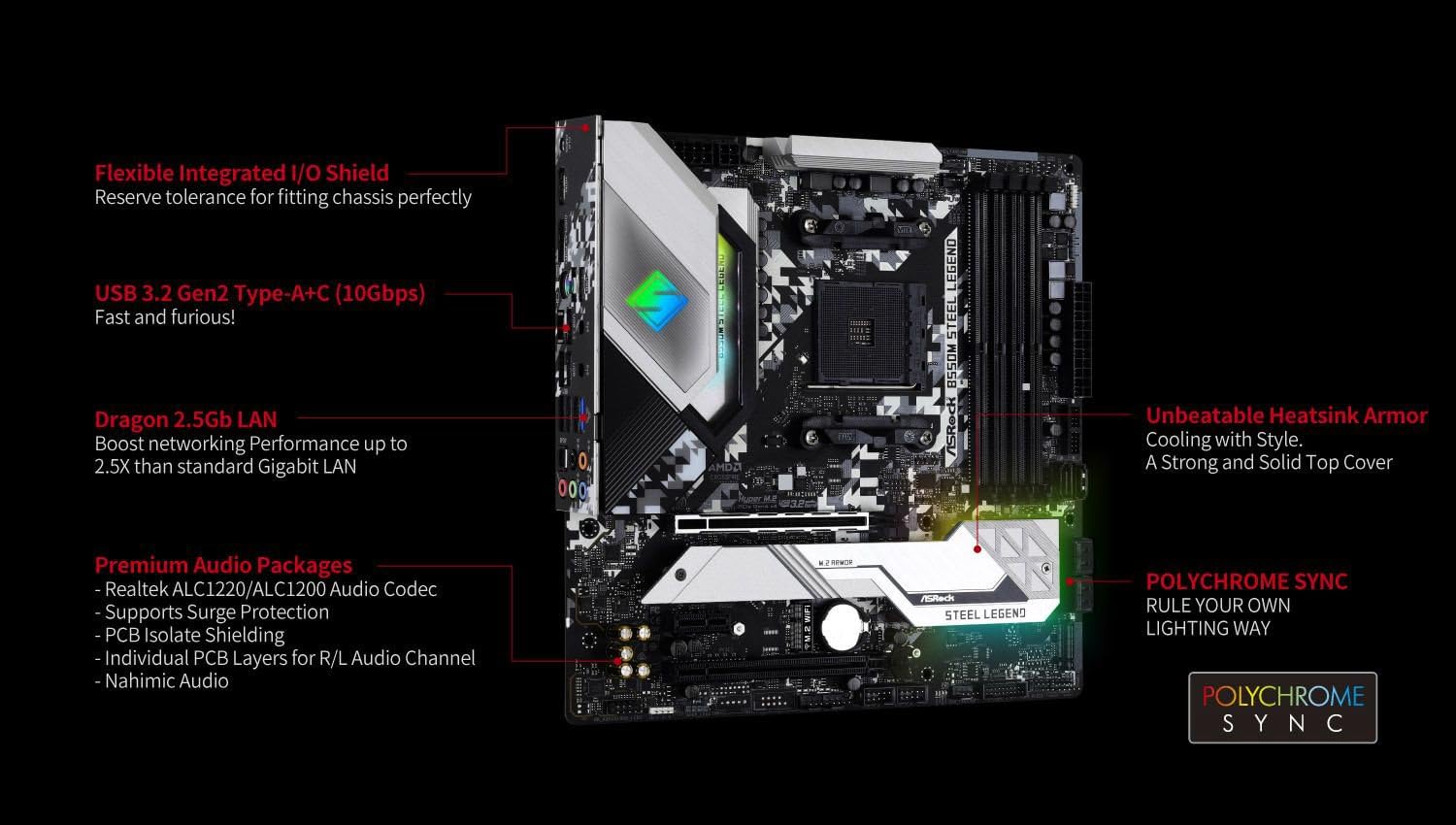 マザーボード B550 STEEL LEGEND/Ryzen5 3600/DDR4-16GB ASRock B550 Steel Legend / OVERCLOCK WORKS