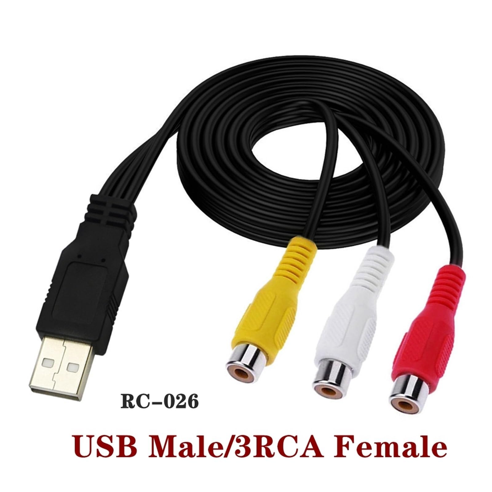 CERRXIAN USB To 3RCA Cable, USB 2.0 A Female To 3 RCA Male Jack Audio