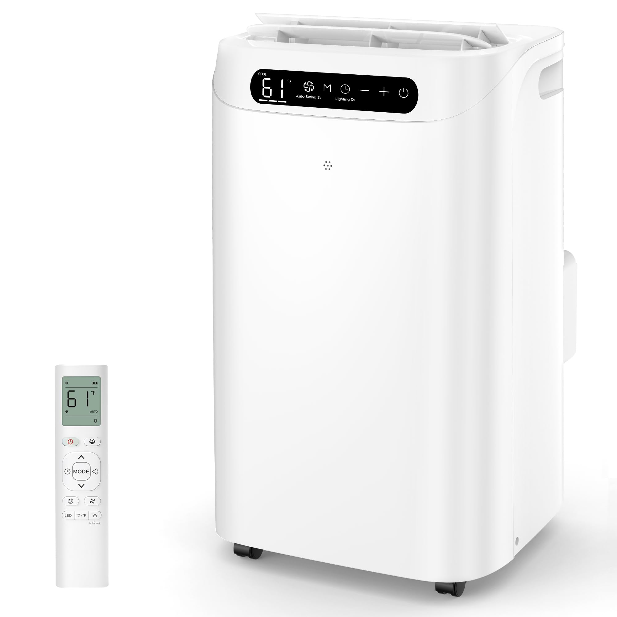 portable air conditioners 14000btu with remote control 3-in-1 free stand smart cooling portable ac unit with dehumidifier fan cools room up to 700 sqft auto swing24h timer windows kit