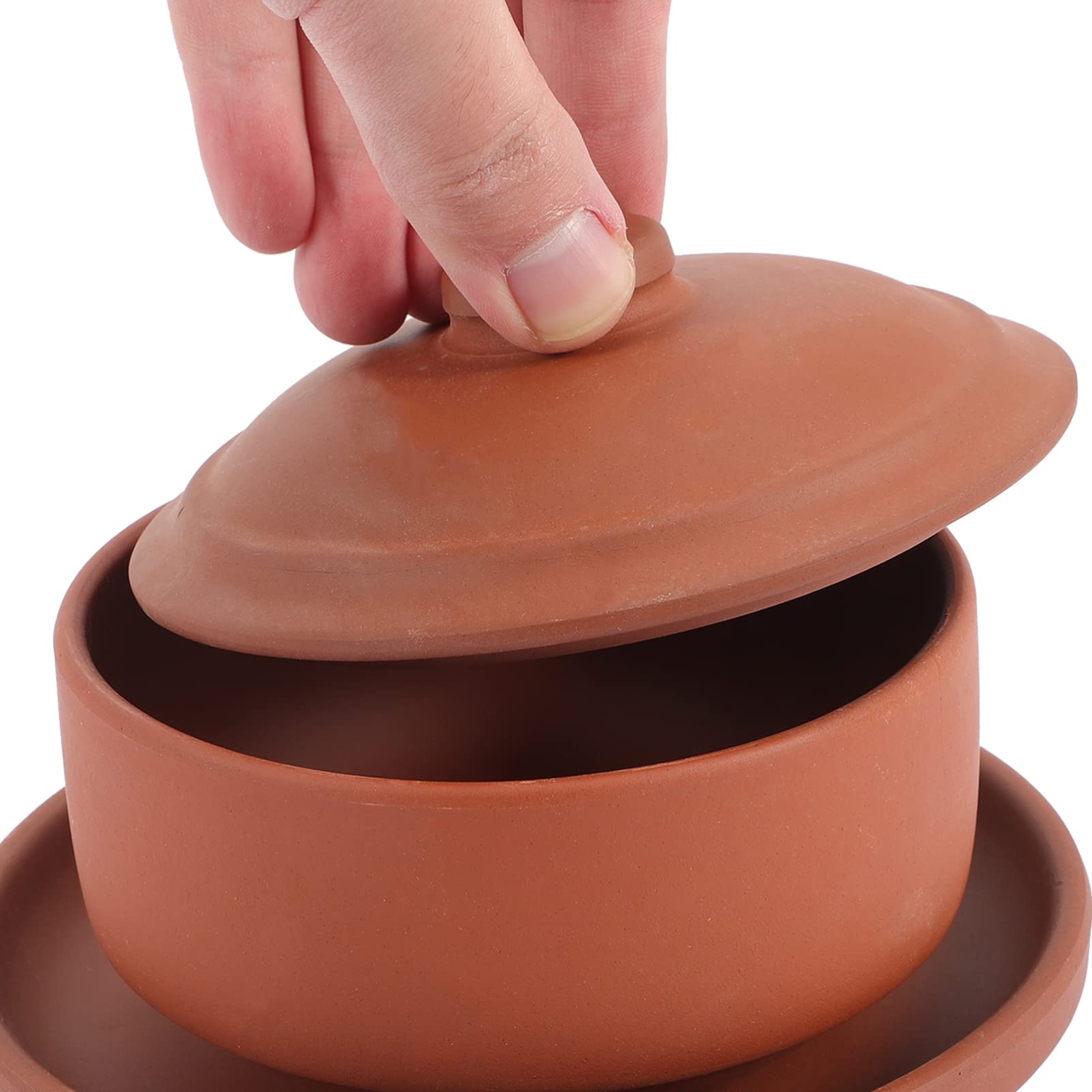 Cabilock Bol à Riz en Poterie Couvercle, Bol à Cuisson la Vapeur Multifonction, Style Ancien, Cuisine et Table
