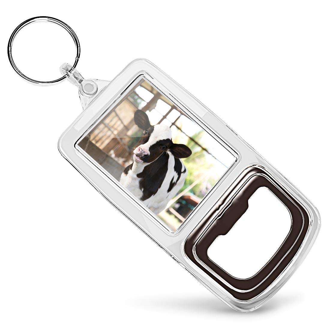 1 x Bottle Opener Keyring - Baby Calf Cow Farm Animal |Keychain|Keyring|Charm #12925
