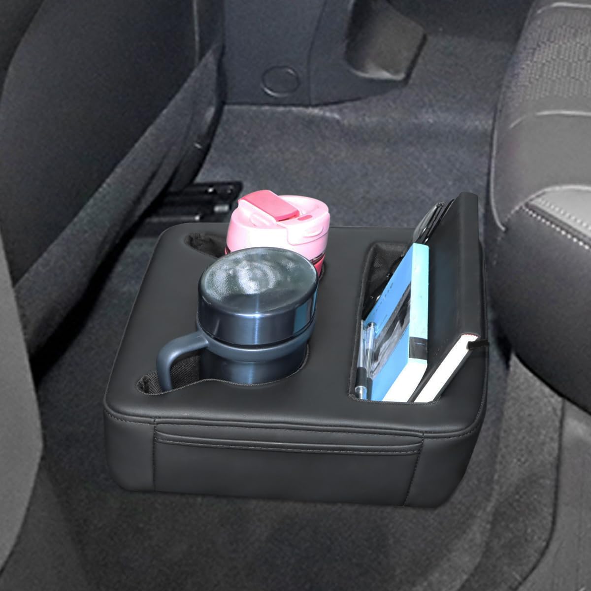 MARCHFA Organizer per sedile auto, universale, accessori per sedile posteriore auto, con 2 portabicchieri