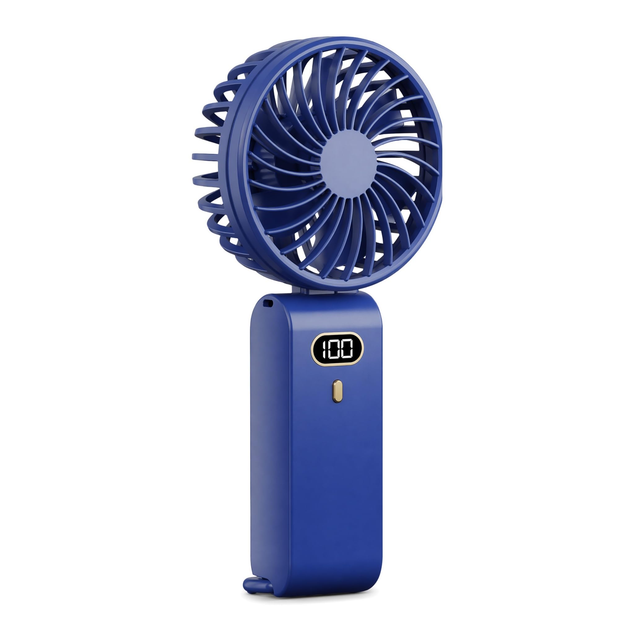 Portable Fan, Handheld Turbo Fan with Large Fan Head, 3 Speed Settings, 3-in-1 Foldable Desk Fan with Phone Stand, LED Display, Travel Essentials for Cruise, Beach, Camping and Summer Holidays(blue)
