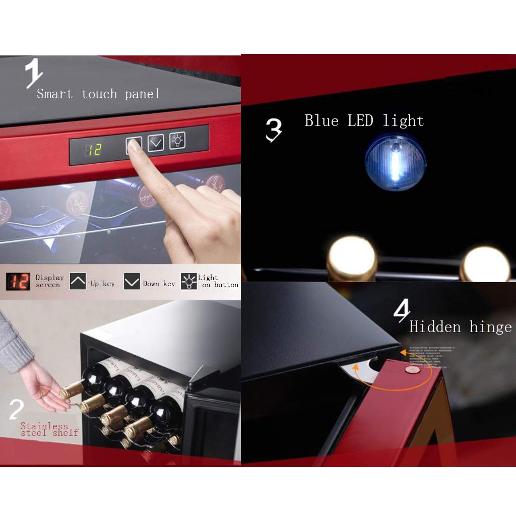 Ljlzxpbus Countertop Wine Cooler- White & Red Wine Fridge Chiller Wine Cooler Refrigerator - Freestanding Compact Mini Wine Fridge 8 Bottle Capacity, Digital Co on Fridge.com - View 5