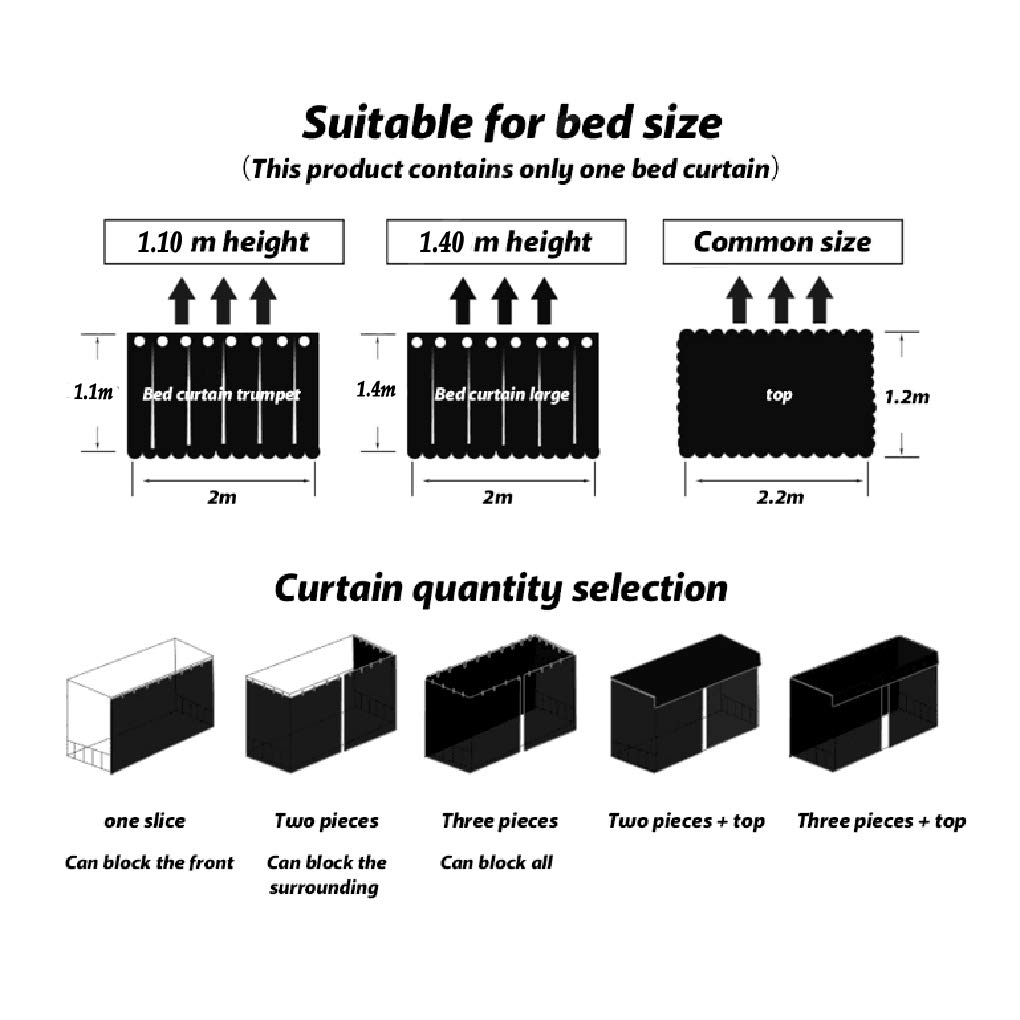 MioCloth College Dormitory Room Lightproof Decorative Privacy Curtain for Dorm Bunk Bed Cover Curtain Canopy Bedroom Decoration Dustproof Blackout Cloth Curtain
