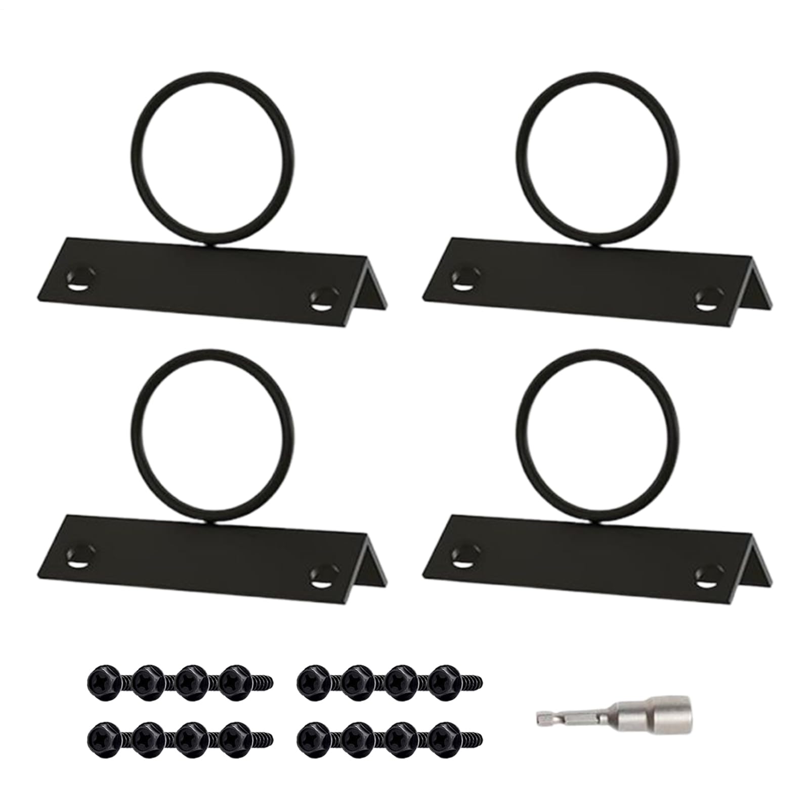 Support de corde à anneau noir pour fixation murale de ponton