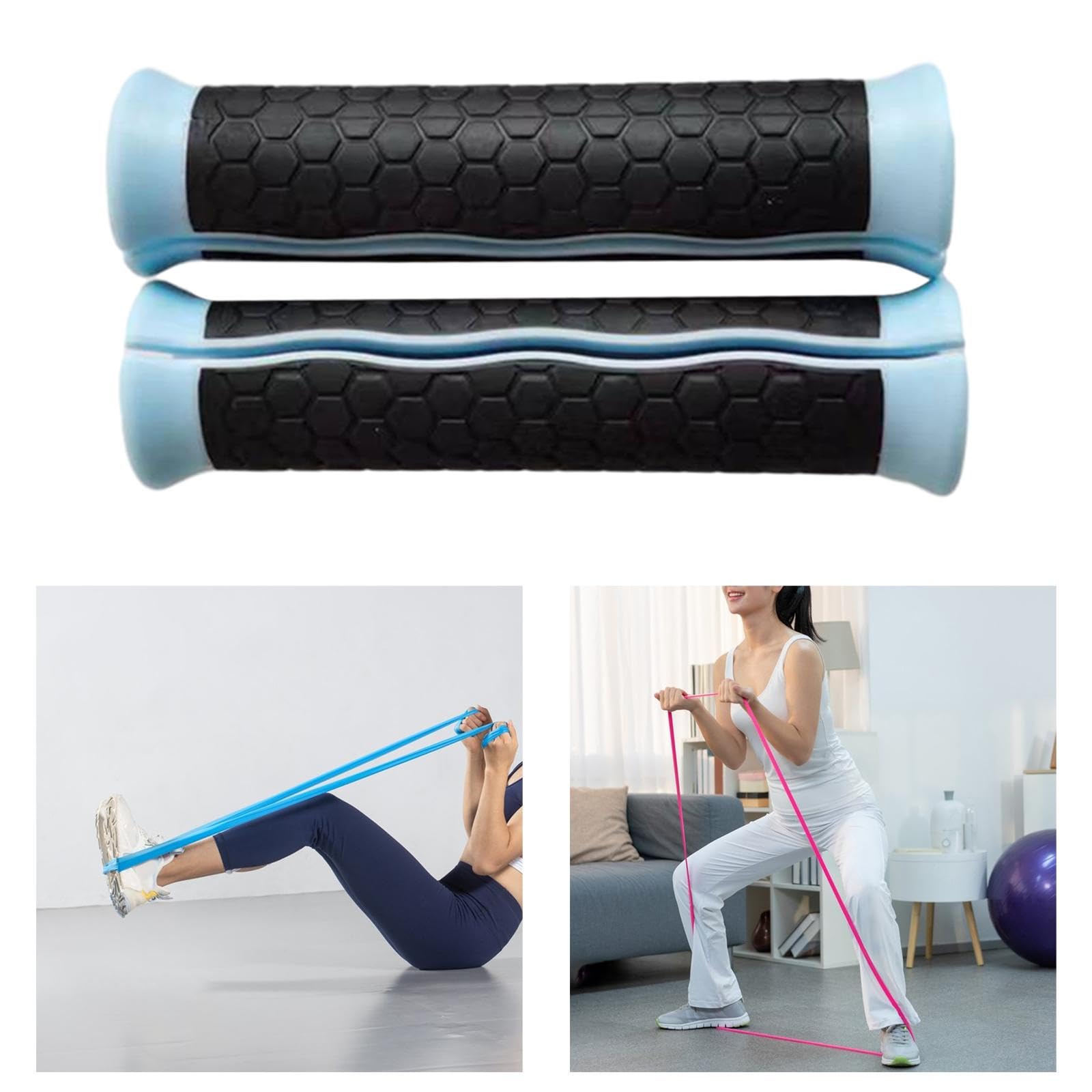 2 Piezas Banda de Resistencia Mango para Ejercicio Asas para Entrenamiento de Gimnasio Equipamiento para Fortalecimiento de Agarre Compatibles con la Mayoría de Bandas Elásticas de Gimnasio