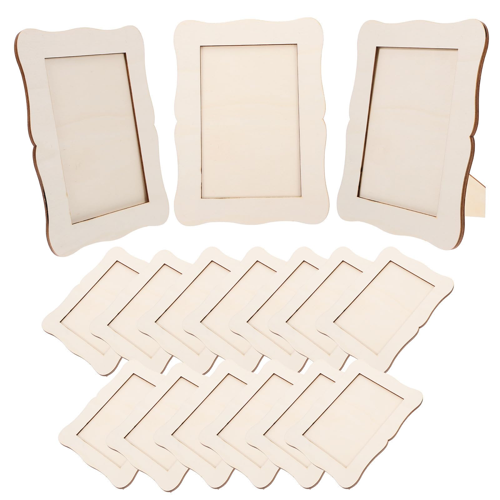 Toddmomy 15 Pezzi Cornice per Foto Fai da Te in Legno, Cornice Vuota Verniciabile, Set per Bricolage e Pittura, per Compleanni e Matrimoni