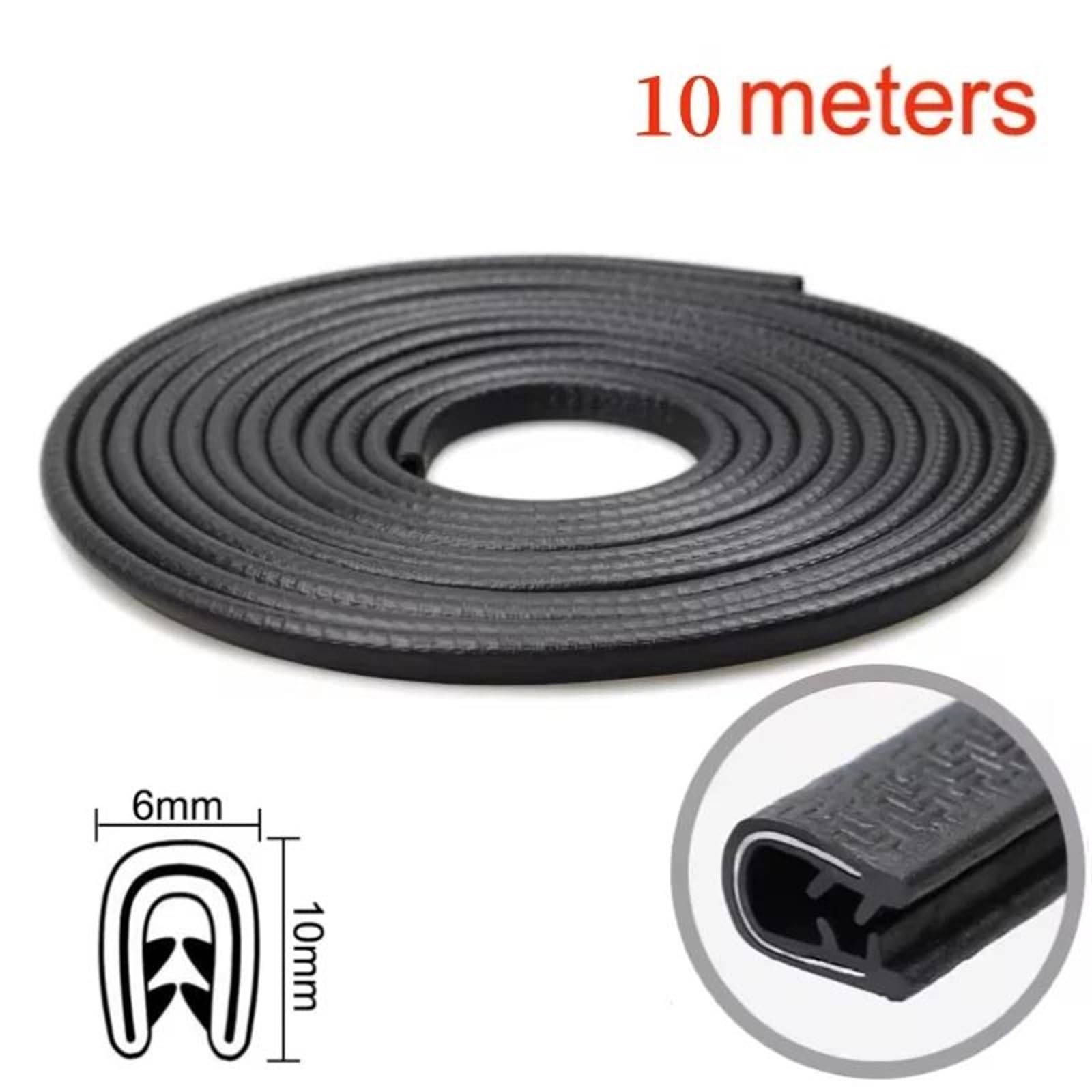 Protectores De Bordes Puertas Coche, Perfiles En U, Juntas Goma Para, Tiras Protectoras Contra Arañazos, Moldura Sellado Coche Tira Sello Puerta(10m)