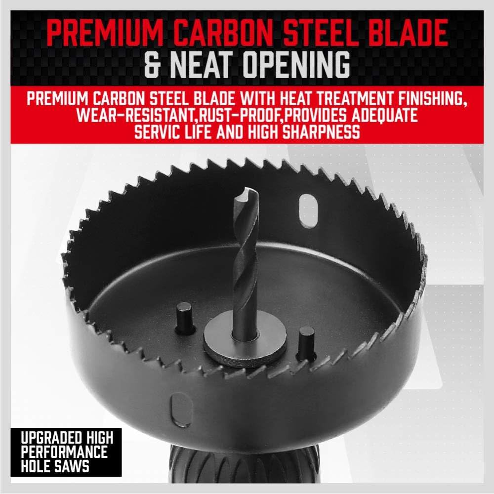 Juego de sierras perforadoras, 21 piezas, kit de sierra perforadora de 19 mm a 127 mm, mandriles de sierra perforadora, llave hexagonal con caja de almacenamiento, ideal para tableros de PVC de made