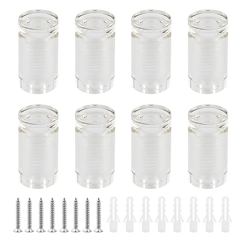 Miniatura 32 de Antrader Paquete de 12 Soportes Separadores de Vidrio de Acero Inoxidable de 3/4" x 1-1/5", Separadores de Pared Clavos de Ferretería Publicitarios