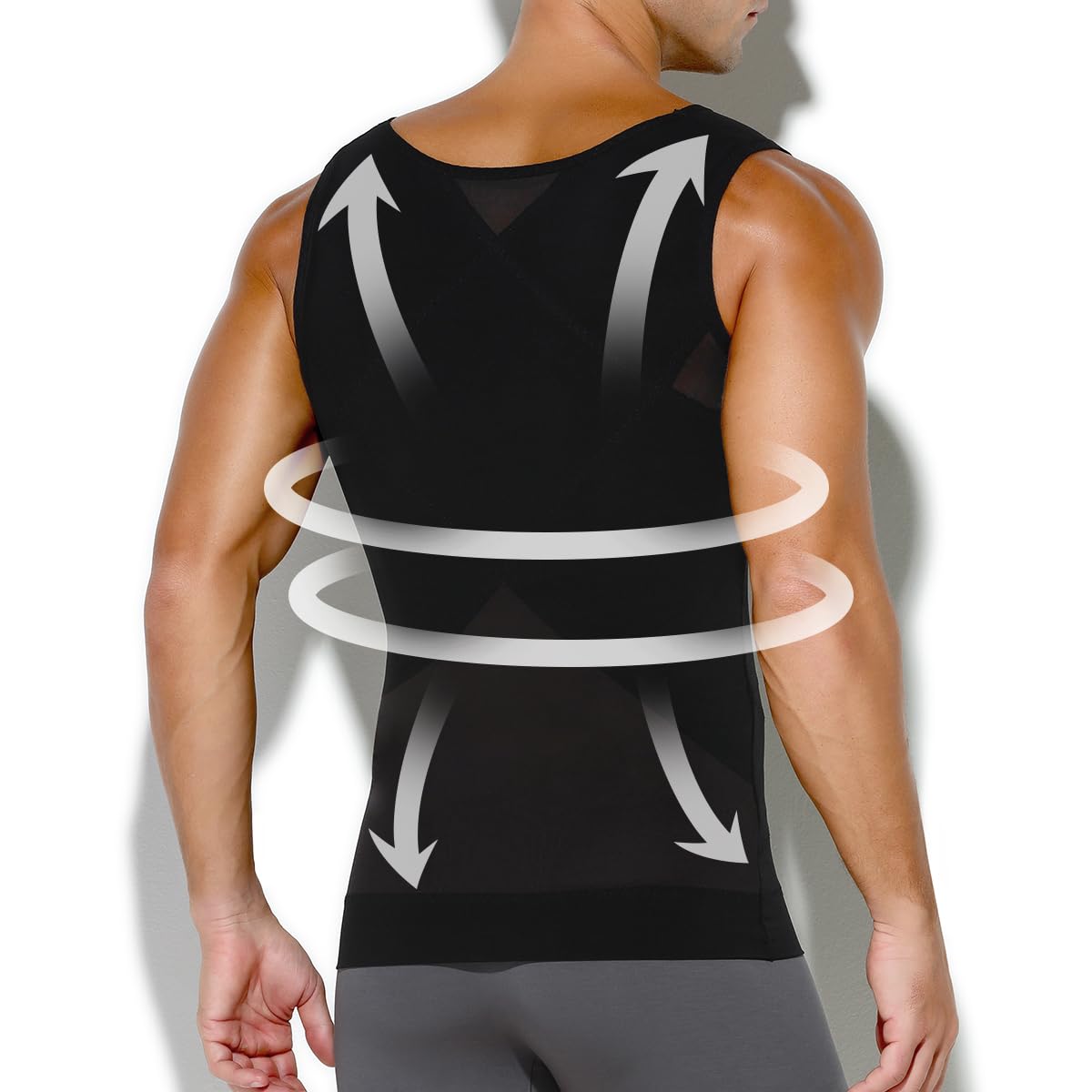 Casey Kevin Compressione Uomo Shapewear Canotta Contenitiva Snellente Intimo Modellante Dimagrante Fascia Pancia Sportivo Fitness Canottiera Canottiere Intimo Elasticizzato