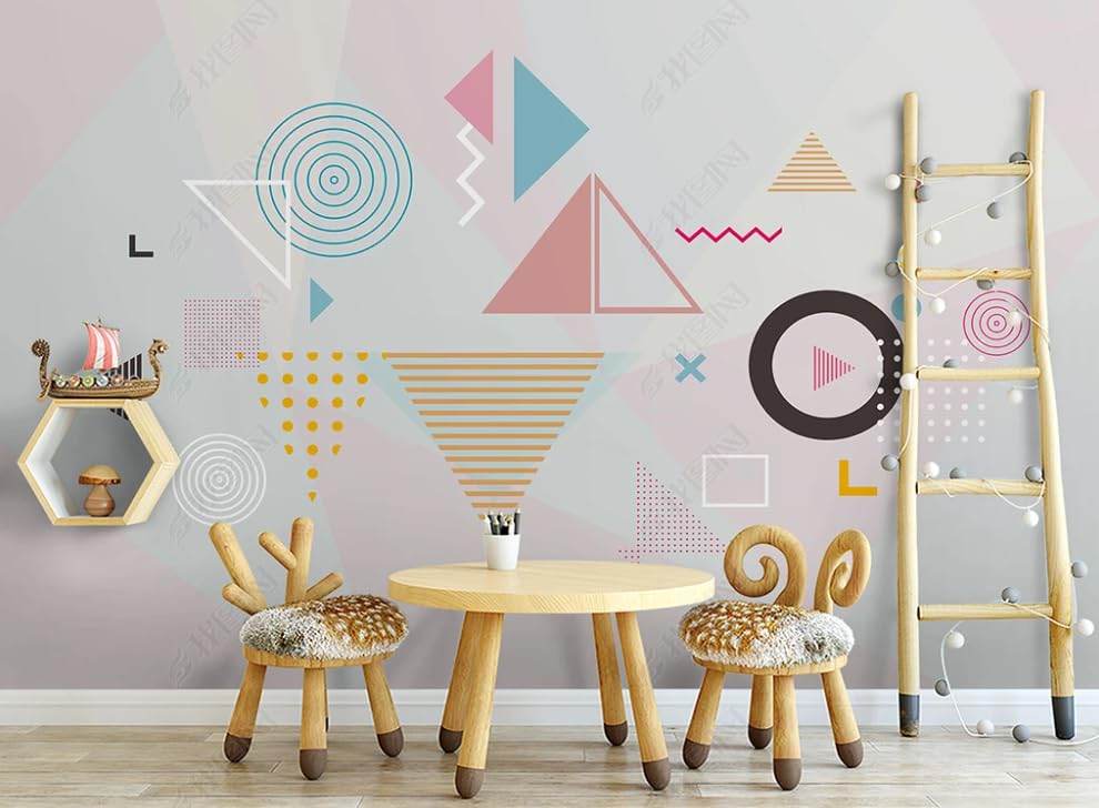Décoration murale géométrique intissée haut de gamme pour sublimer les grands volumes du salon