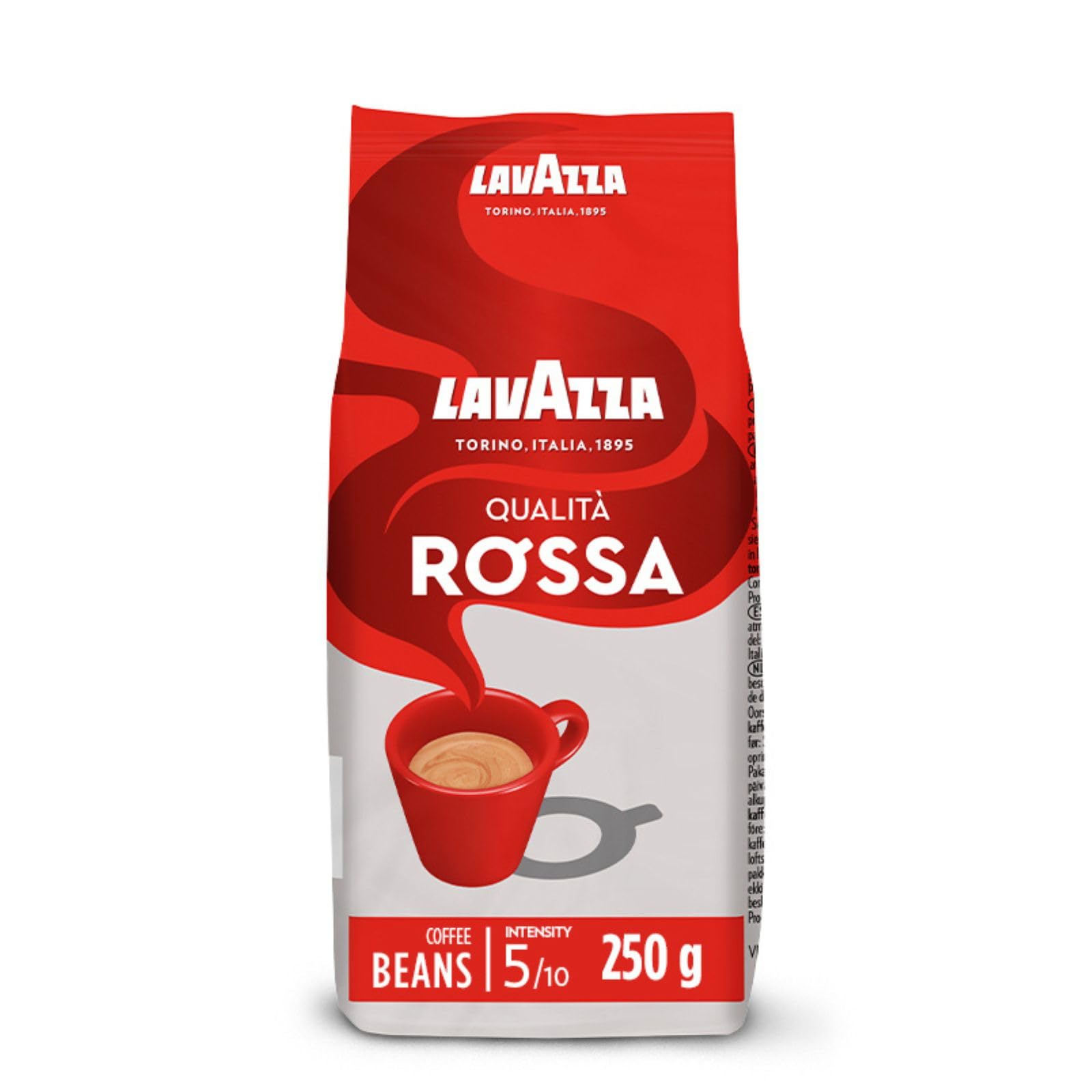 Lavazza Qualita Rossa, Arabica and Robusta Medium Roast Coffee Beans, 250 g