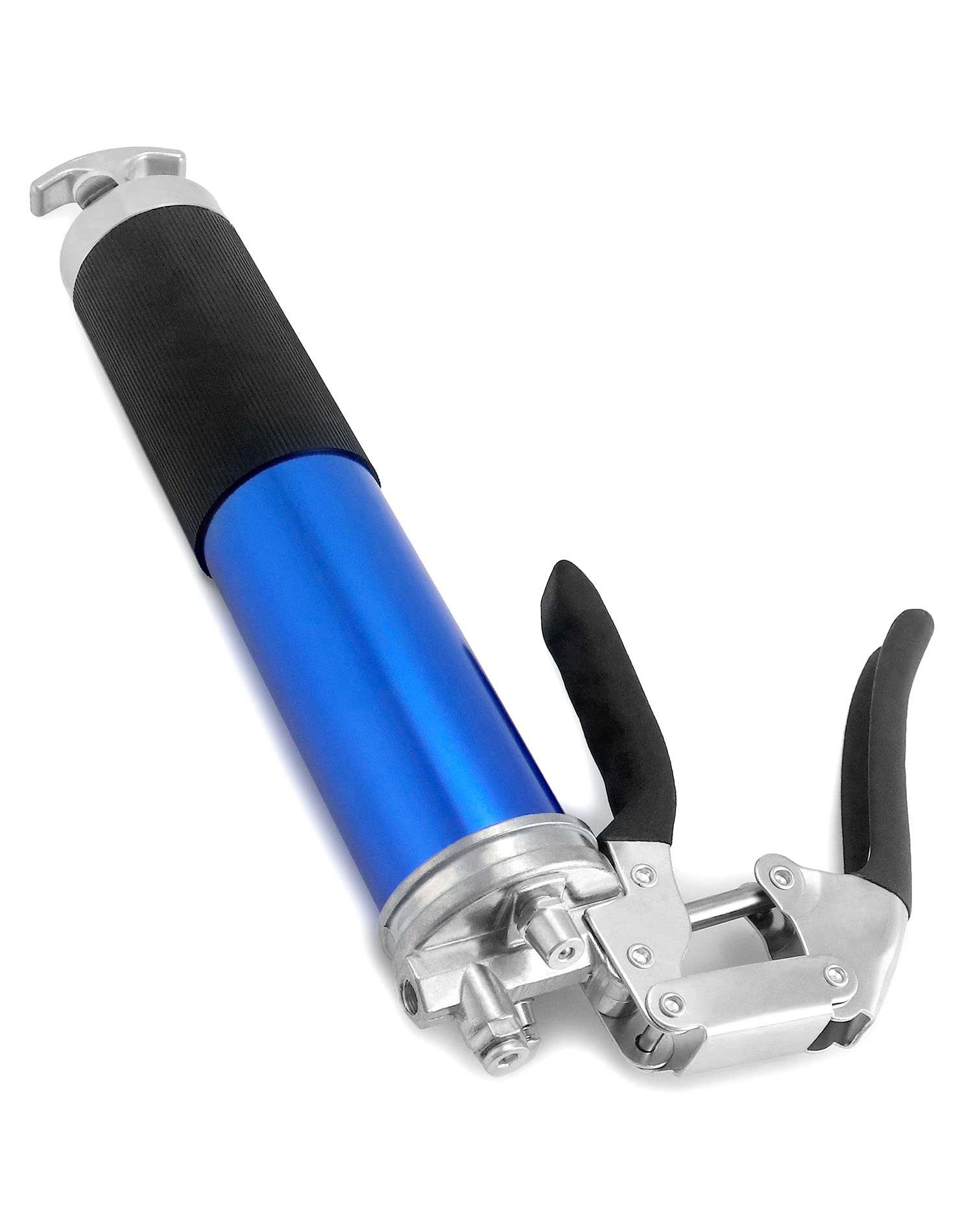 QWORK® Pistola Ingrassatore, 6000 PSI-7000 PSI, 400CC, con Tubo Flessibile, prolunga Rigida e ugello, Blu