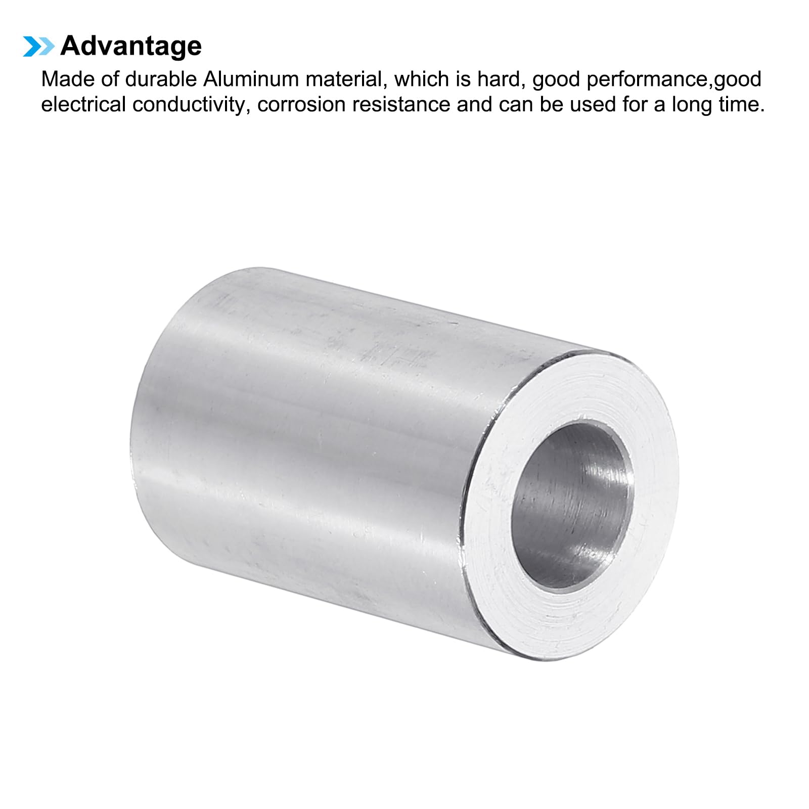 PATIKIL M10 Aluminum Spacers, 6pcs 3/8" x 3/4" Round Metal Spacers for 3/8 or M10 Screw Bolts - Image 4