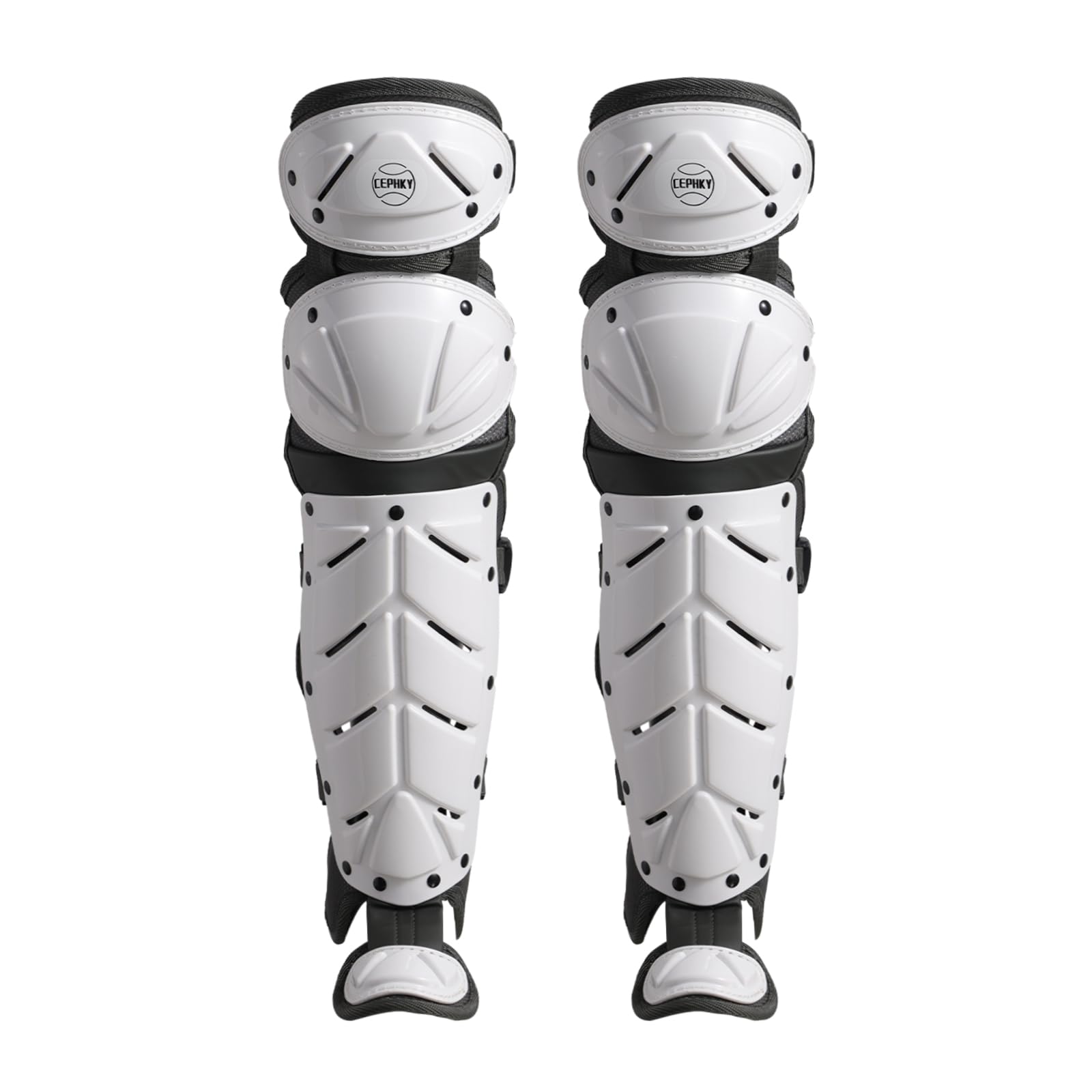 CEPHKY 2 Pack Softball/Baseball Knee Leg Guard, Doulbe Leg Knee Savers for Youth/Adult Catchers, 16.8in Full Wing Shin Guards with Adjustable Straps,