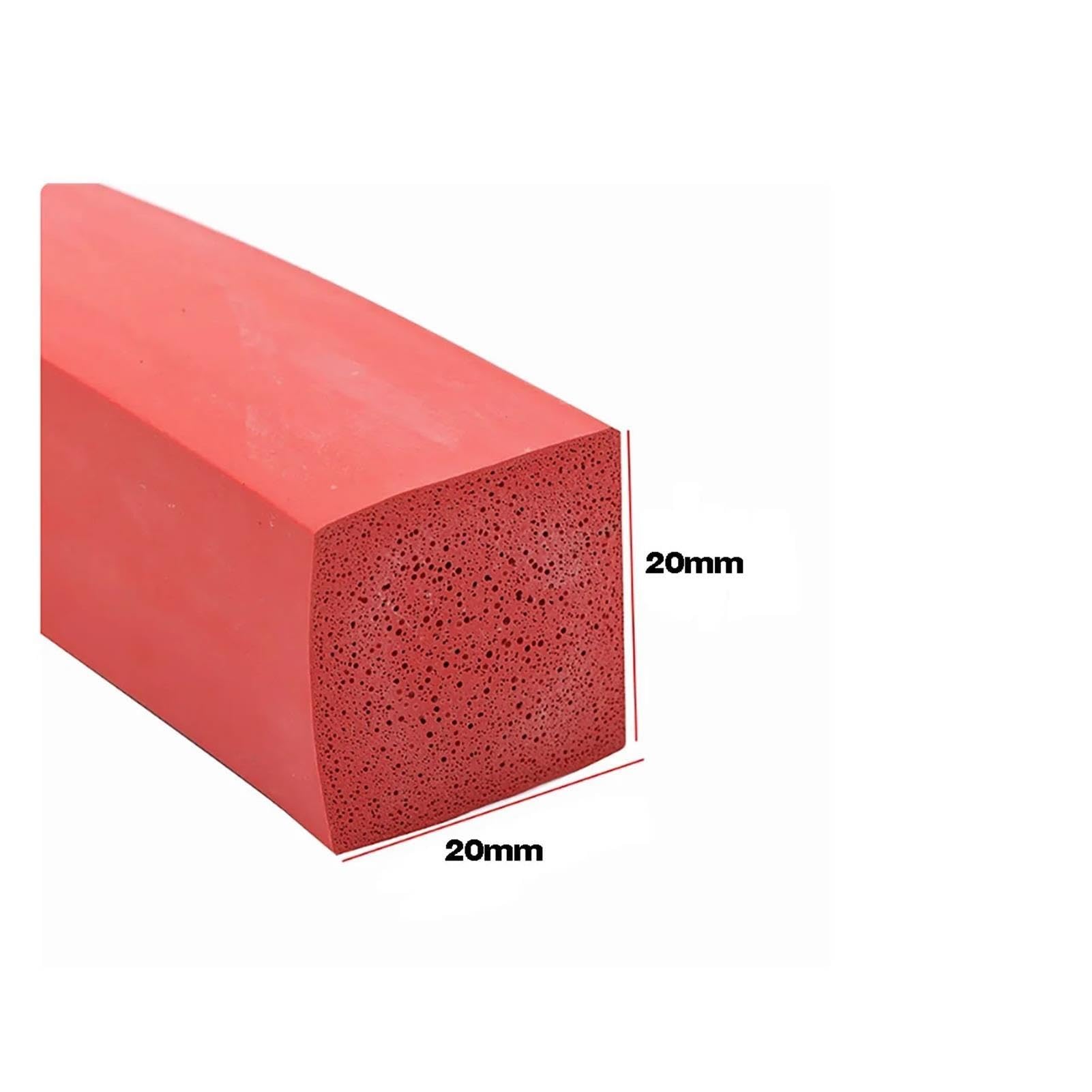 Red Silicone Foam Square Seal Strip