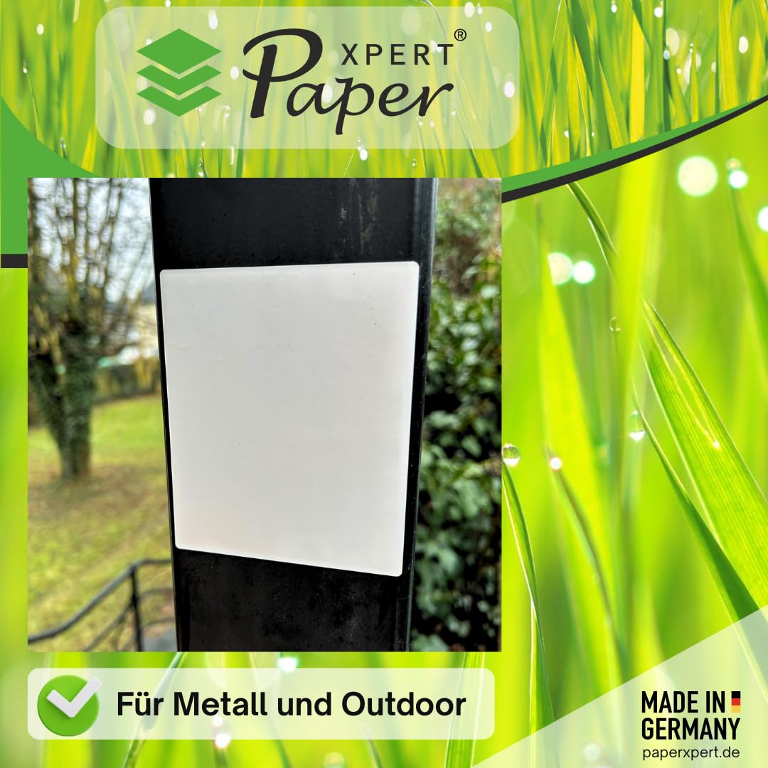 Power Etiketten Endlos 110 x 90 mm | Für Holz, Reifen, Beton uvm. | PP weiß glänzend 195 µ | Thermotransfer Industrieetiketten mit Spezialreifenkleber | 2.000 Etiketten | Made in Germany