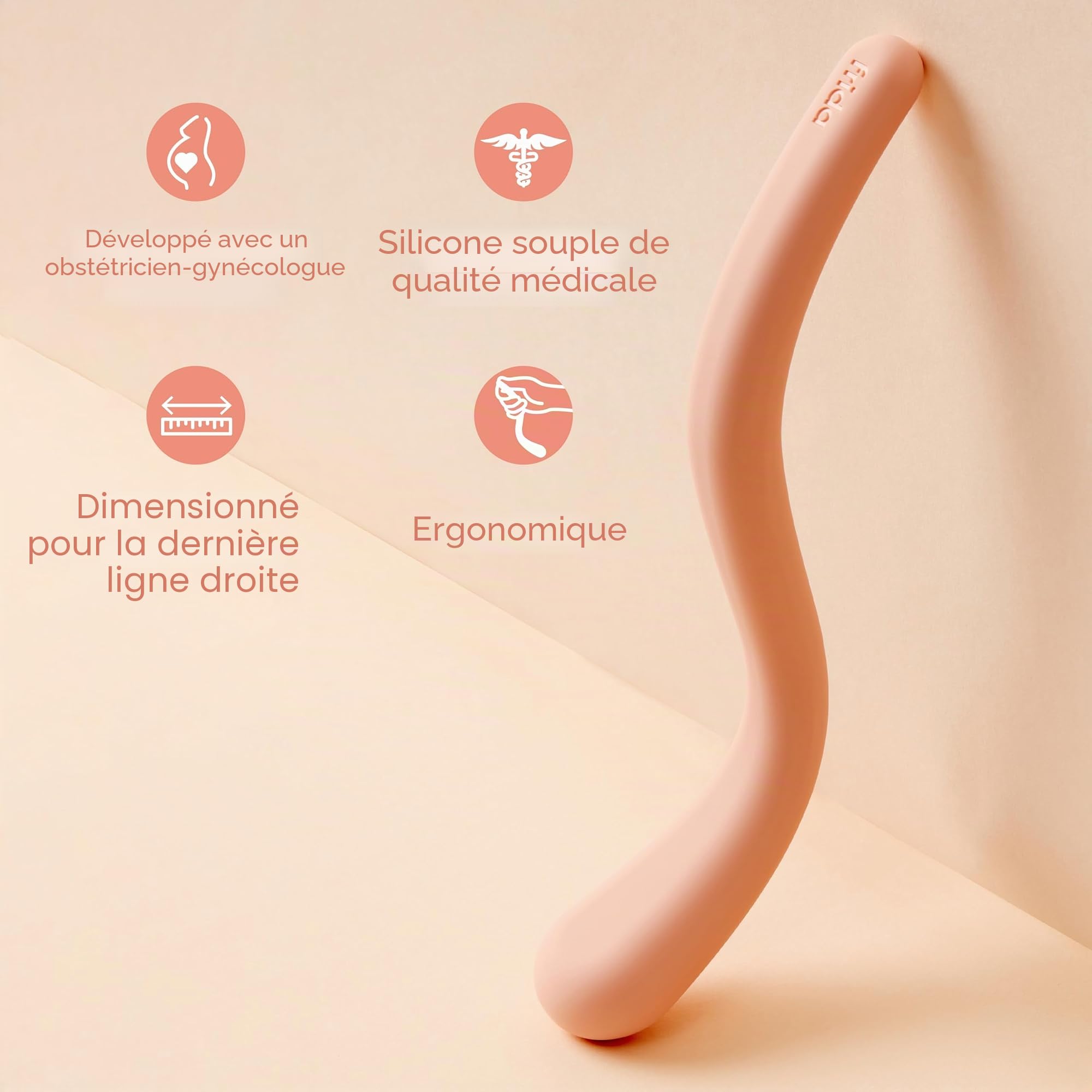 Frida Mom Baguette de massage périnéale préparée à pousser, essentiels pour le travail et l'accouchement, facile à utiliser, fabriqué à partir de silicone souple 100% sans danger pour le corps
