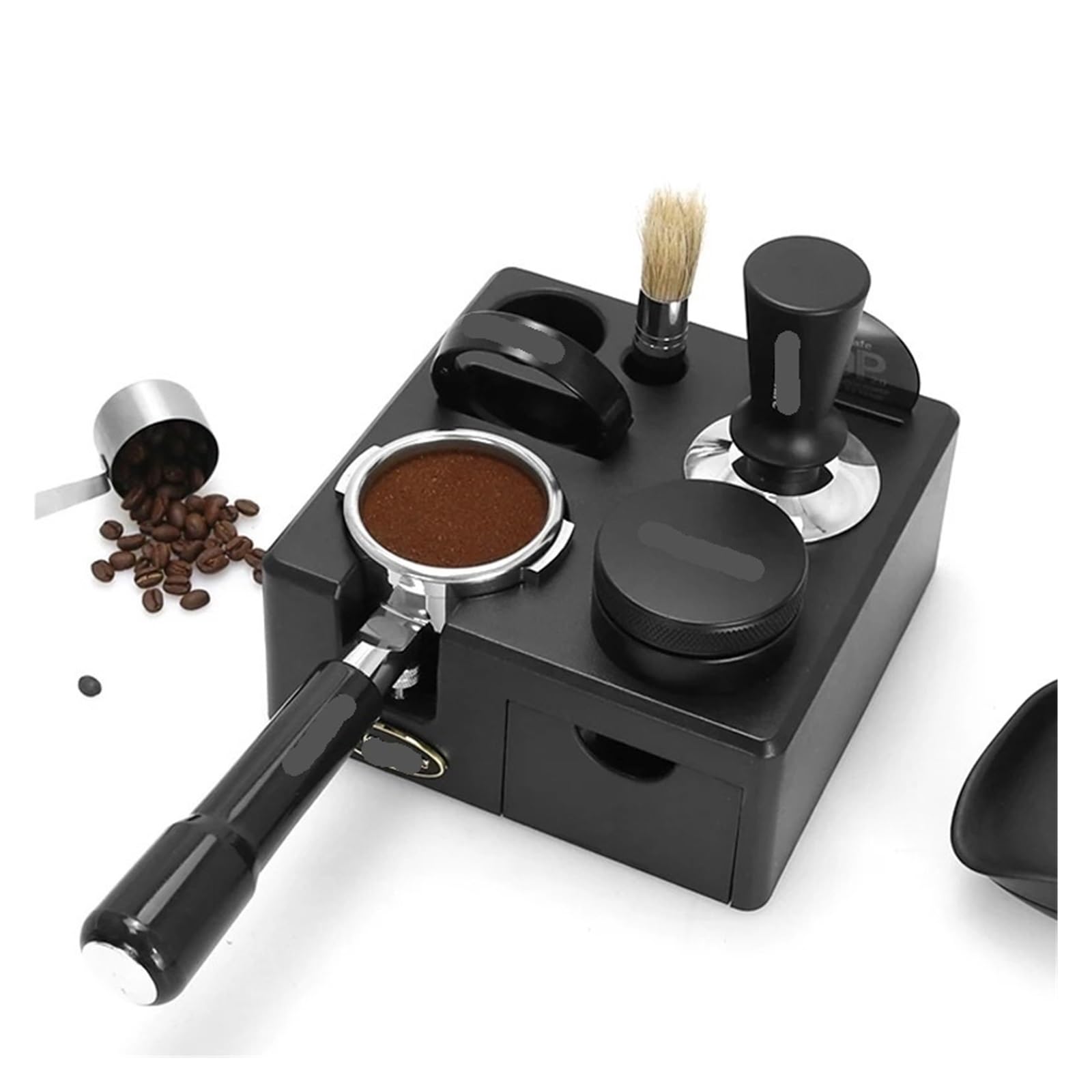 Tamper De Café Expreso, Soporte for Portafiltro De Estación De Apisonamiento De Café 51 Mm 54 Mm 57 58 Mm, Compatible Con De Longhi, Compatible Con Breville(57mm Black)