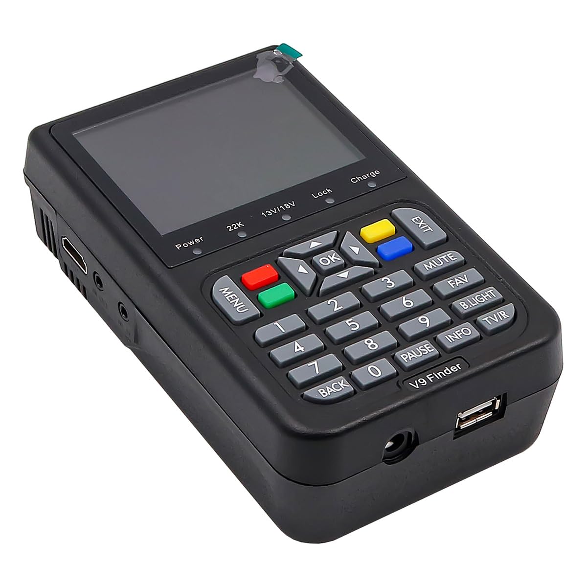 V9 Satellite Finder Digital Finder Meter Détection Satellite DVB-S/S2 Signal Récepteur Décodeur Prise en Charge H.265 avec écran Numérique LCD 3,5 Pouces