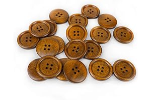 50 Pack 1 Inch Premium Wooden Buttons