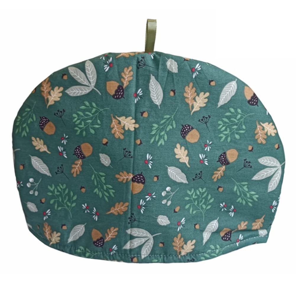 Vintage Tea Cozies, Nature Cotton Tea Pot Warmer, Teapot Dust Proof Insulated Covers Tea Kettle Quilt for Kitchen Home Table Hotel Tea Party Restaurant (Leaves)