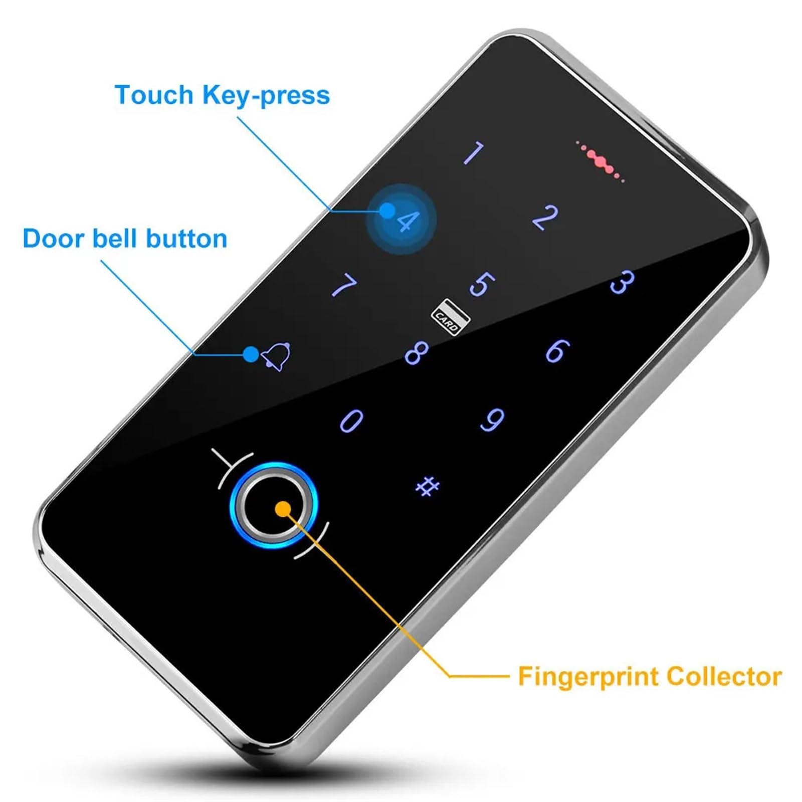 de Control de Acceso de Puerta a Prueba de Agua IP68, Teclado biométrico RFID, Fuente de alimentación, cerraduras magnéticas eléctricas de 180KG for el hogar(Kit9 (180KG AN))