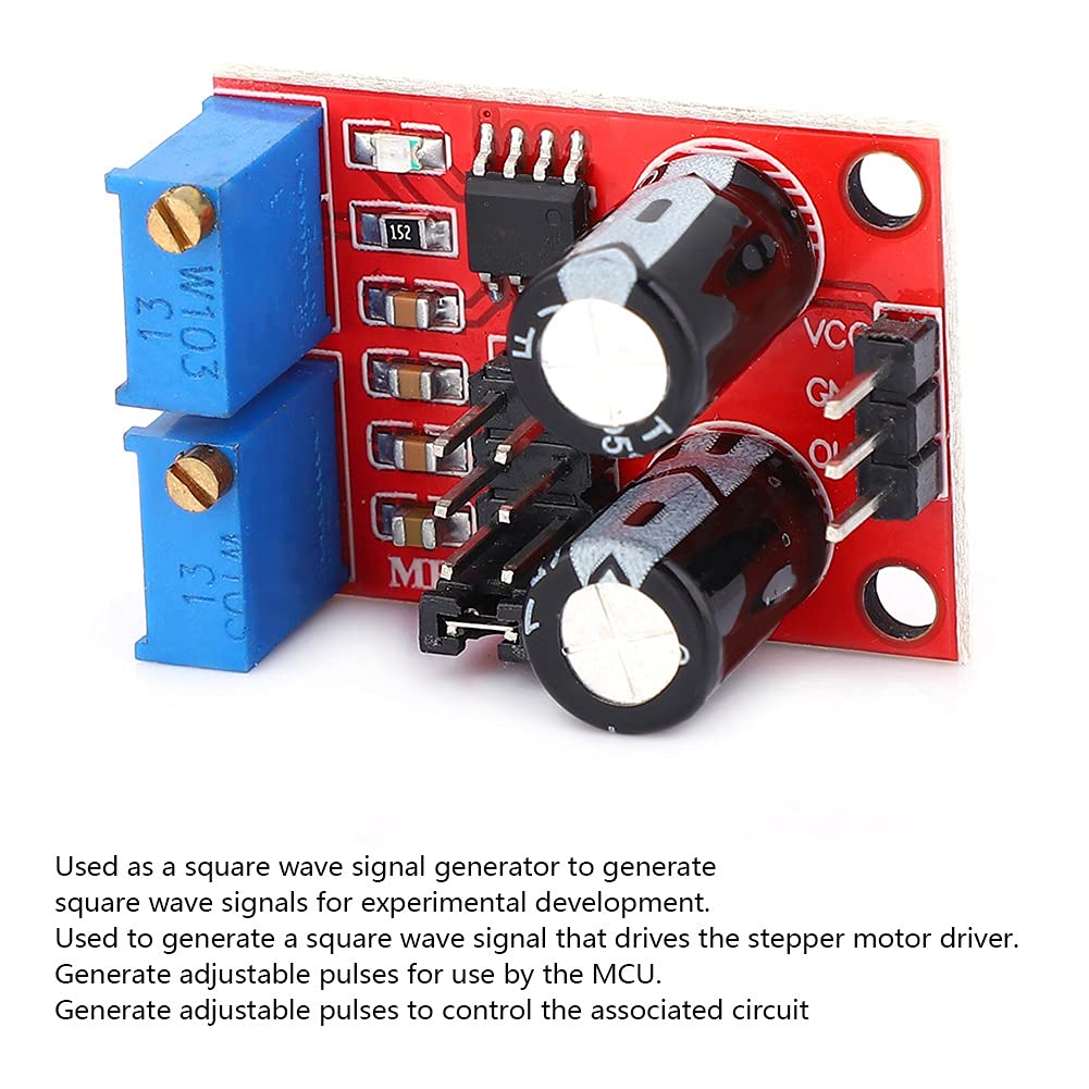 Jopto 5 Stück NE555 Pulsgenerator Modul – Rechtecksignal 5-15V, Frequenz 1Hz-200kHz, Einstellbar – Für Schrittmotor & MCU