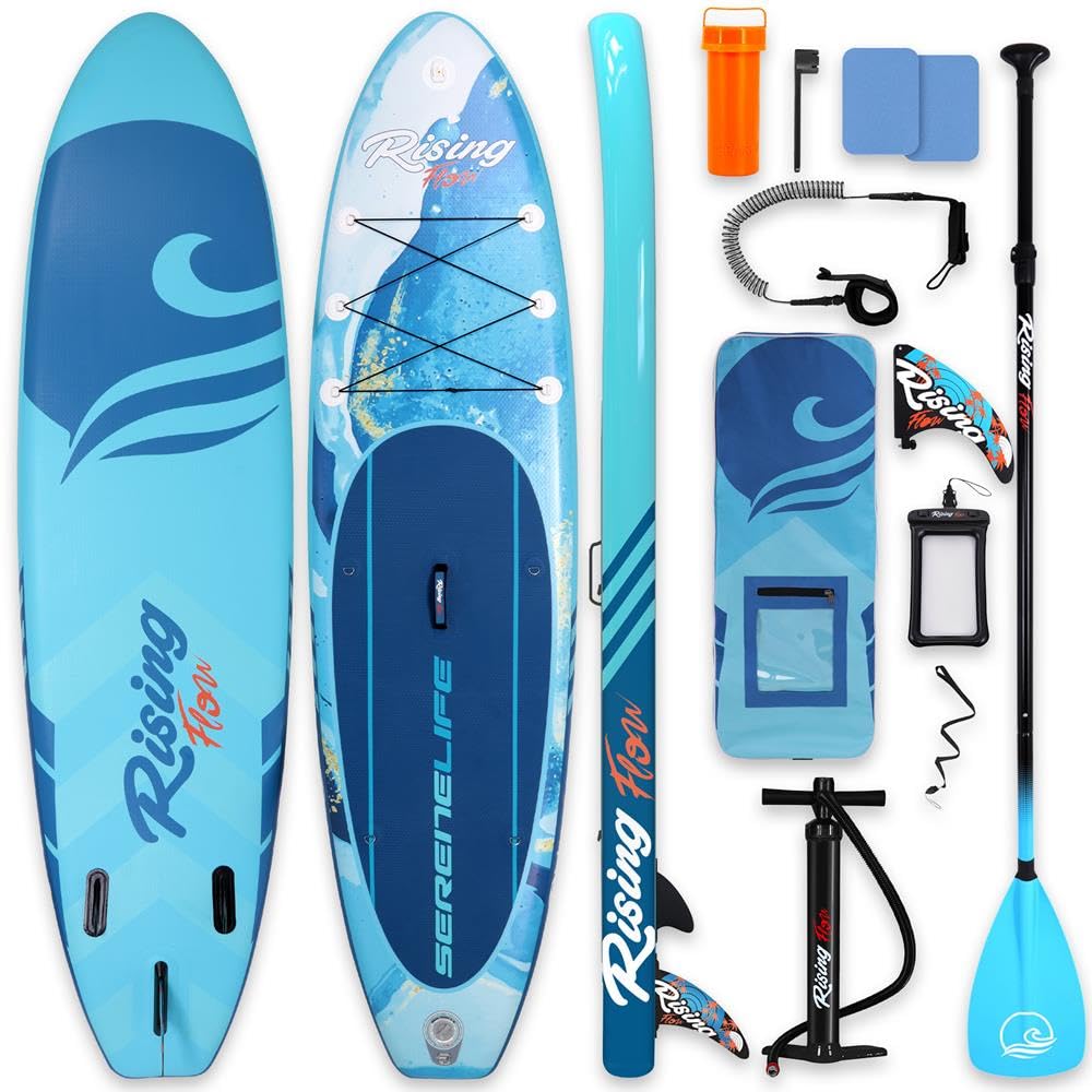 SereneLife Light Blue Inflatable Paddle Board