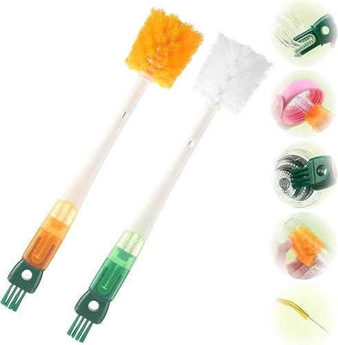 5-in-1 Water Bottle Cleaner Brush (Green+Orange)