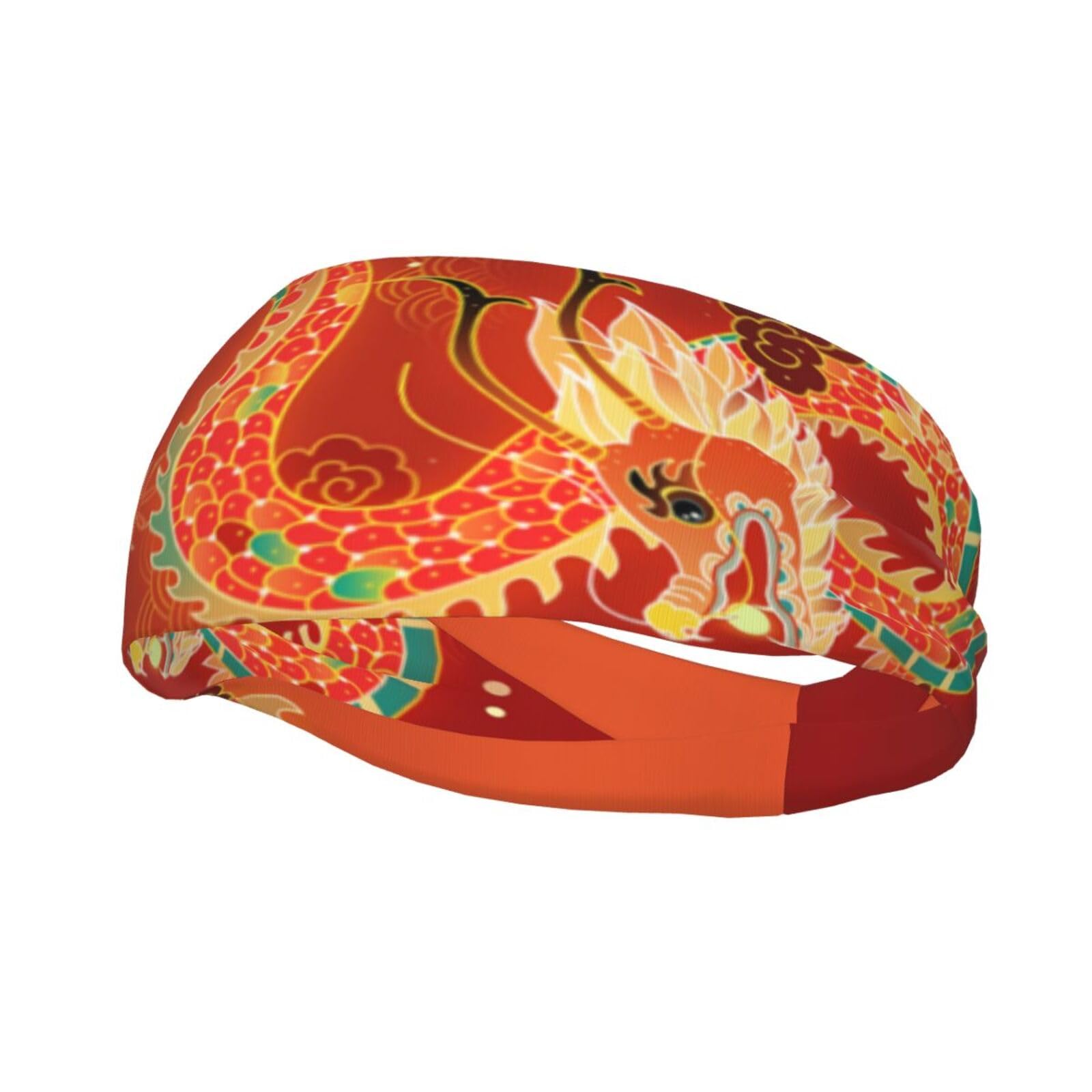Chinese Dragon Headbands Japanese Dragon Sweatband Fashion Summer Hair Bands for Tennis,Basketball,Running,Gym,Working Out