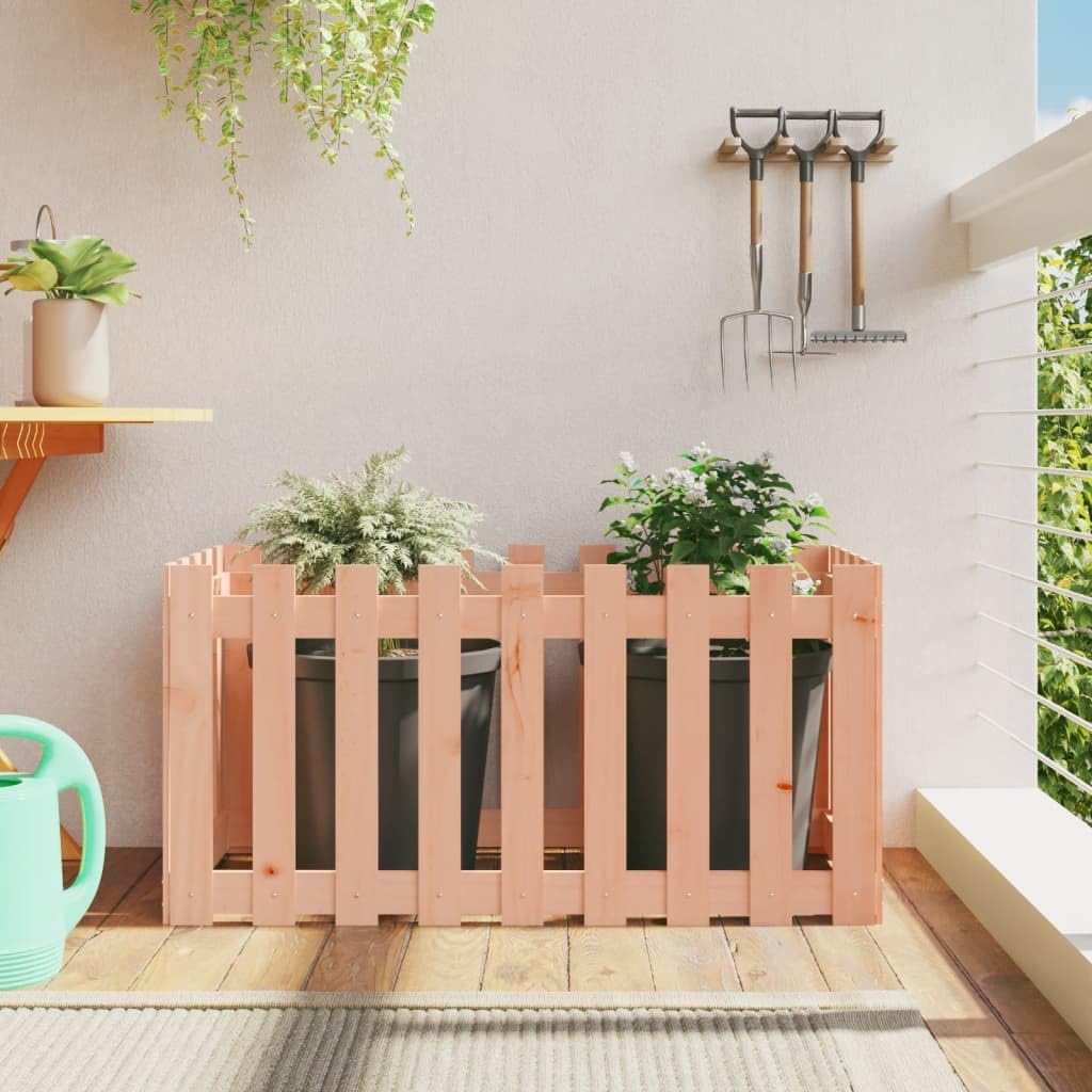 Fioriera Rialzata da Giardino 100x50x50 cm in Legno di Douglas | Vaso rettangolare per orto domestico e fiori, ideale per decorare il balcone, la terrazza o il patio.