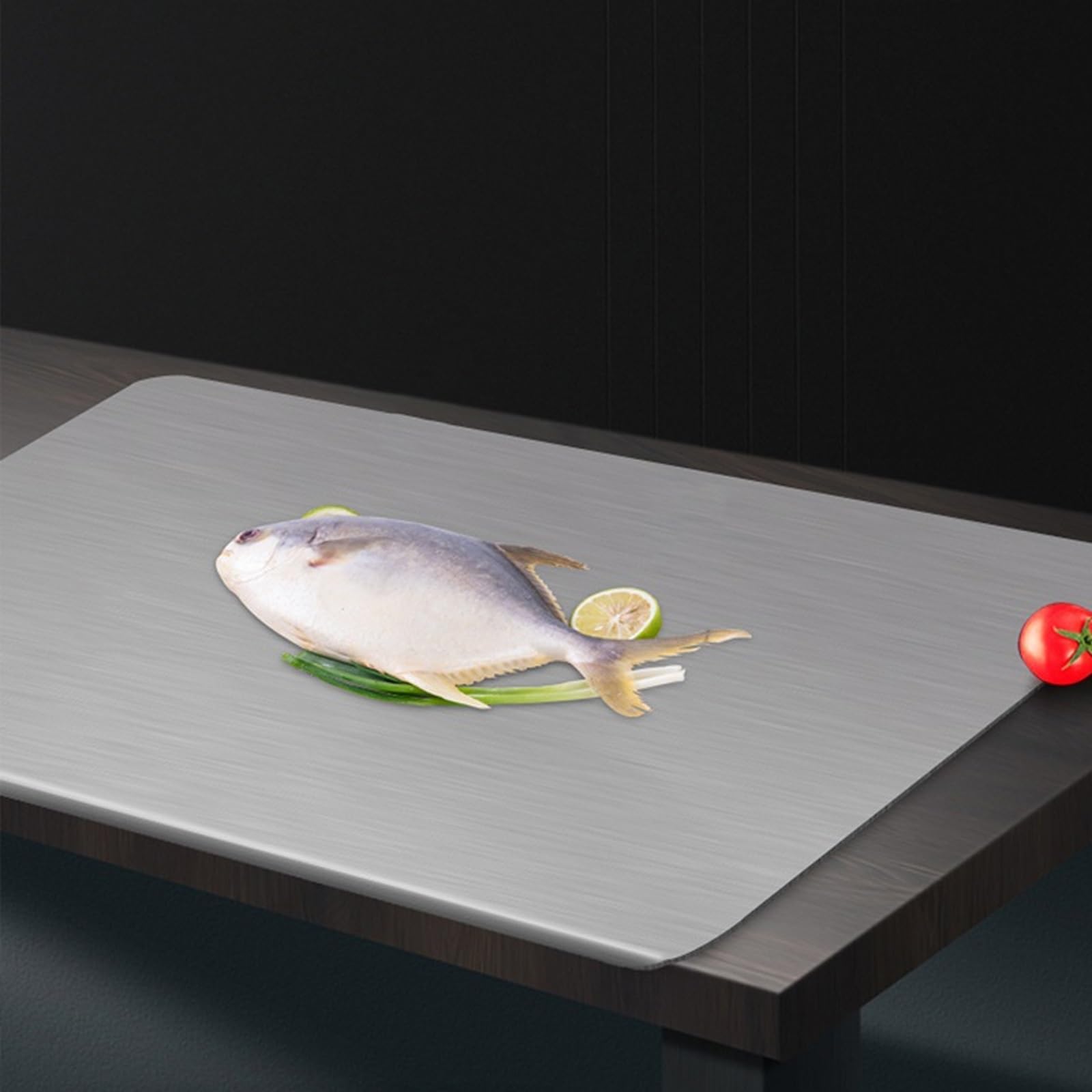 Tablas cortar diseño curvado, tablas cortar multifuncionales for cocina,tablas cortar de acero inoxidable antideslizantes, disponibles por dos lados,fáciles limpiar, aptas for amasar(76*51cm/29.96*20i