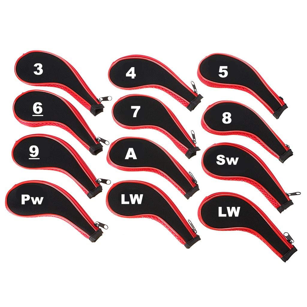 Golf Irons Cover 12pcs Thick Synthetic Leather Golf Iron Head