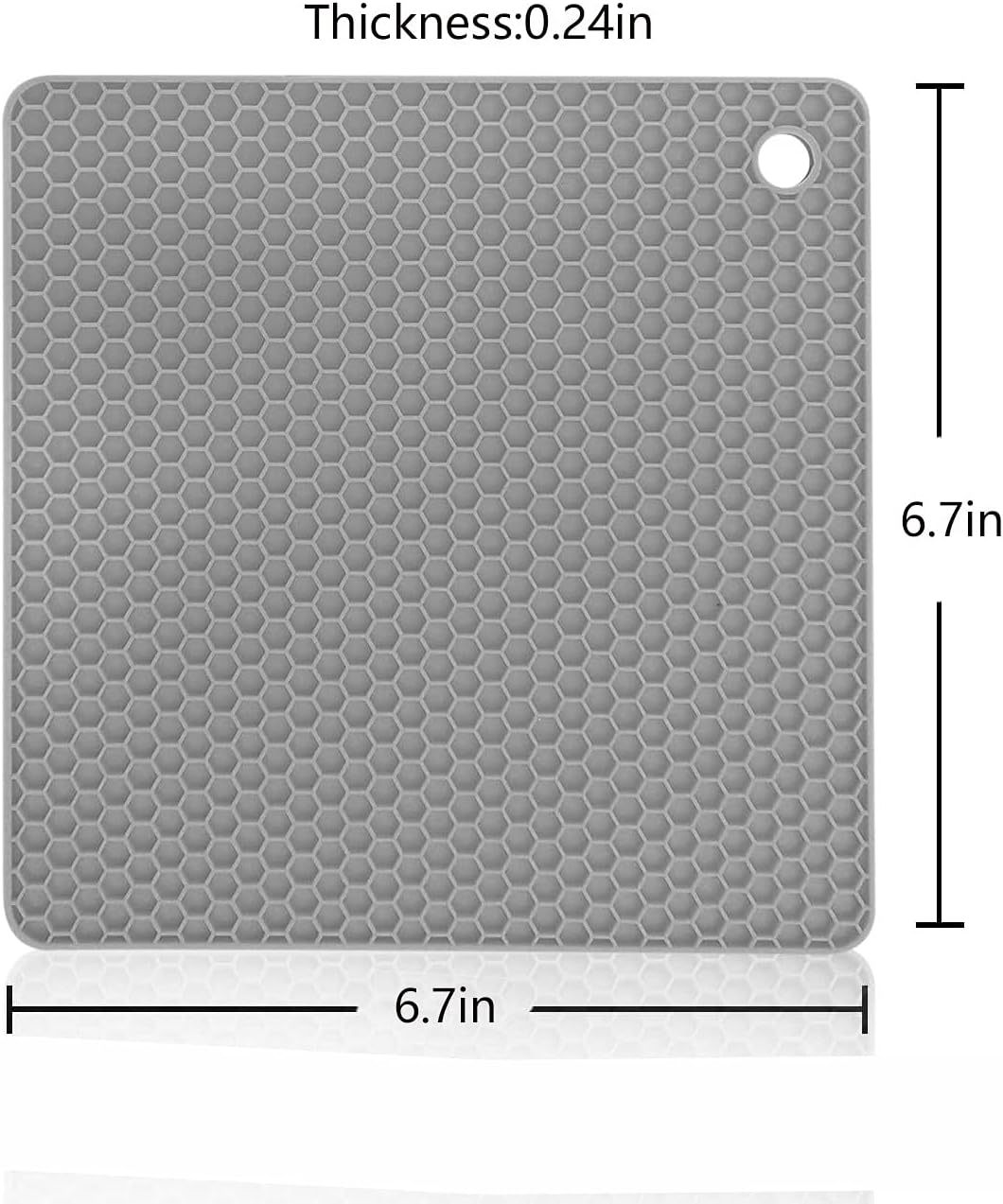 Alnicov Silicone Pot Pads Multi-Purpose Hot Pads,Non Slip Flexible Durable Heat Resistant for Table Kitchen Light Grey